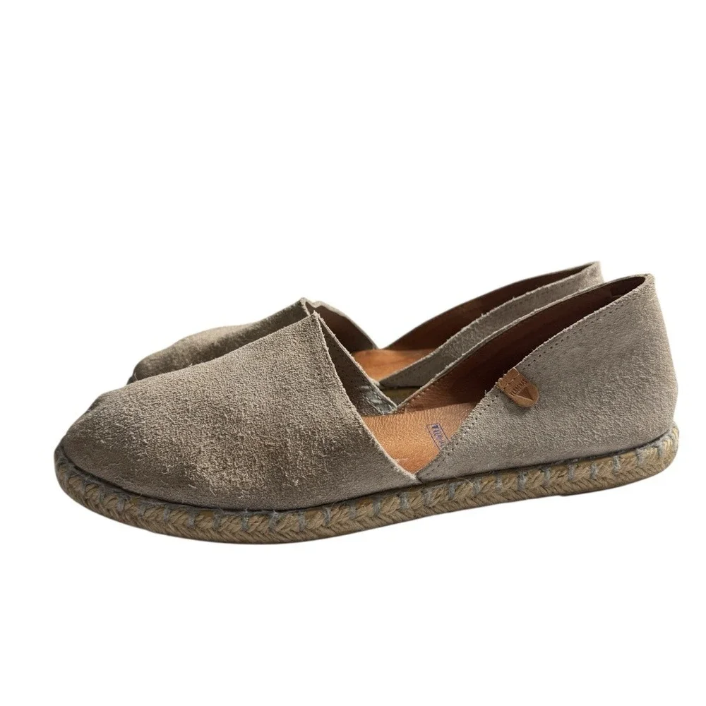 Verbenas Carmen Serraje Suede Leather Flat Espadrilles Slip On Shoes Womens 38